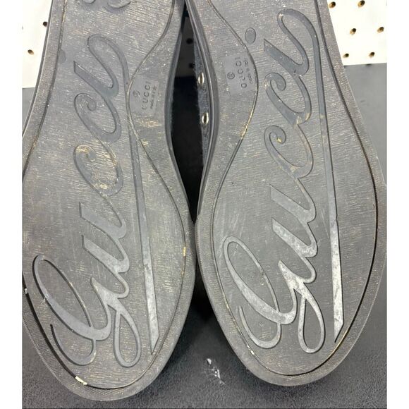 GUCCI MENS GG Canvas Leather High Top Sneakers US 9.5 made in ITALY - Picture 12 of 16